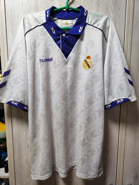Maillot Extérieur Real Madrid 1990/92 – Hummel F470 – Taille XL Adulte – Bleu