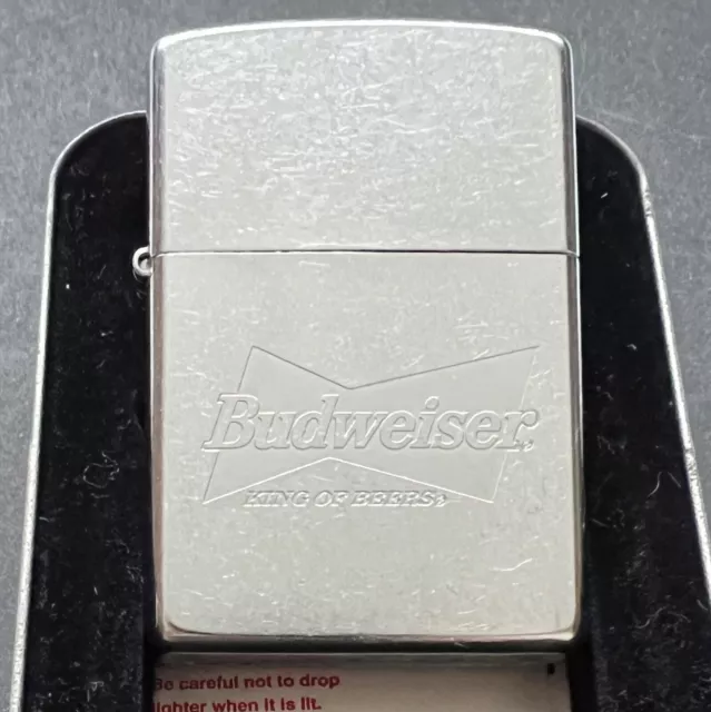 Zippo Lighter Budweiser Brushed Satin Steel