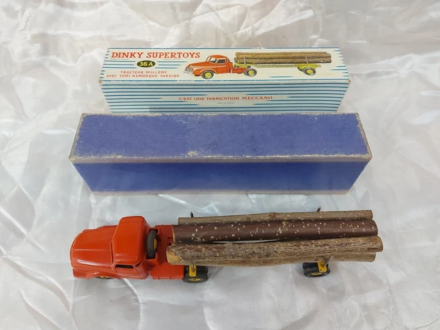 Dinky Toys 36A – Tracteur Willème Avec Semi-remorque Fardier, Boîte D'origine