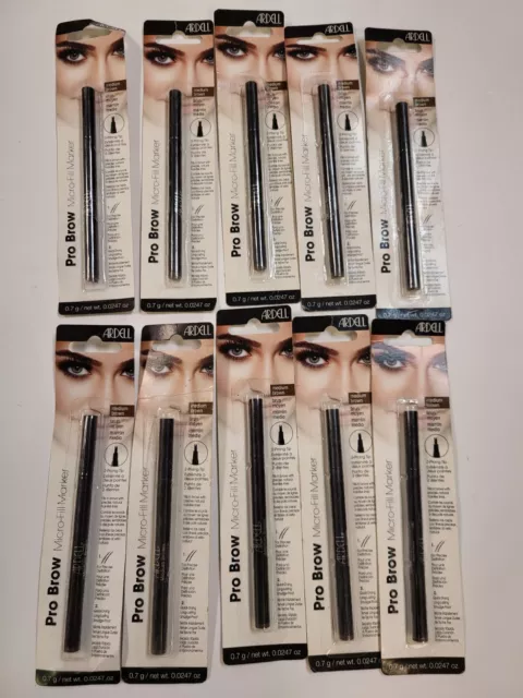 LOT OF (10)  Ardell Pro Brow Micro-Fill Marker Medium Brown