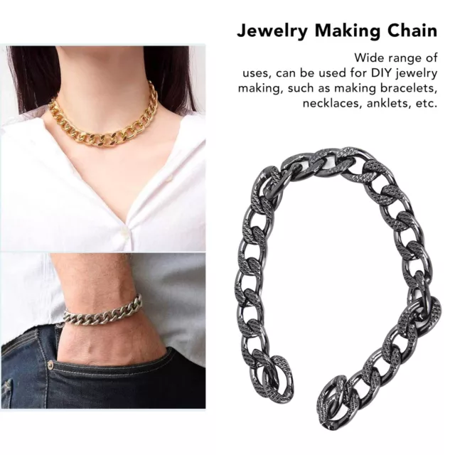 Metal Craft Chain, Easy to Cut Jewelry Making Chain Elegant Aluminium  32.8ft Widely Used for Bracelet (Silver)