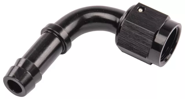 JEGS 110849 AN Female to Hose Barb Adapter -6 AN Female to 3/8 in. ID Hose 90 de