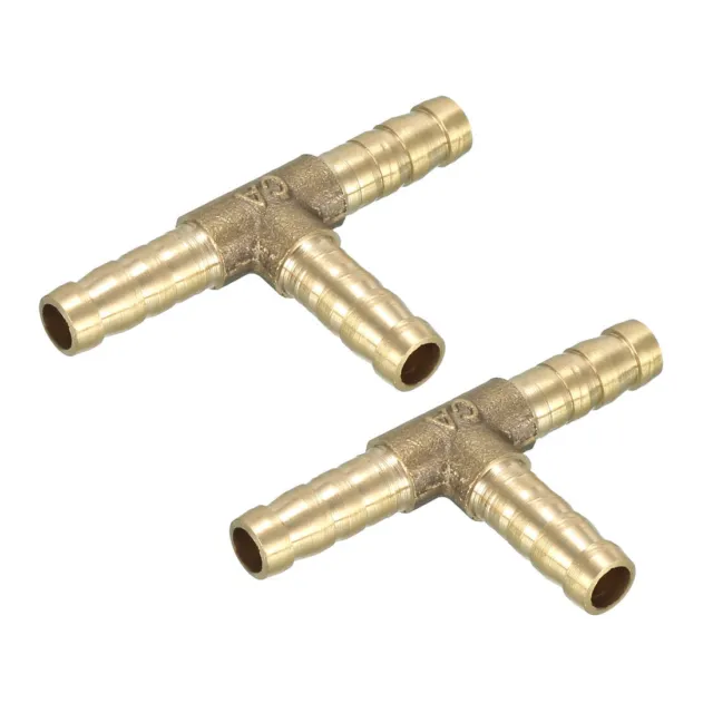 6mm Brass Tee Barb Hose Fitting T 3 Way Connector Joiner 2pcs