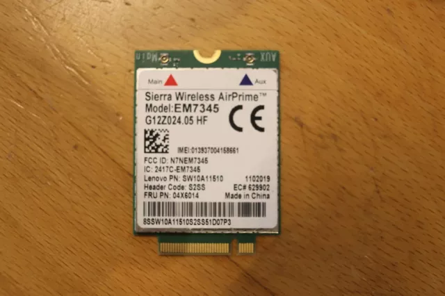 WWAN Sierra Wireless EM7345 4G LTE Lenovo ThinkPad T540p T450 T460 - 04X6014