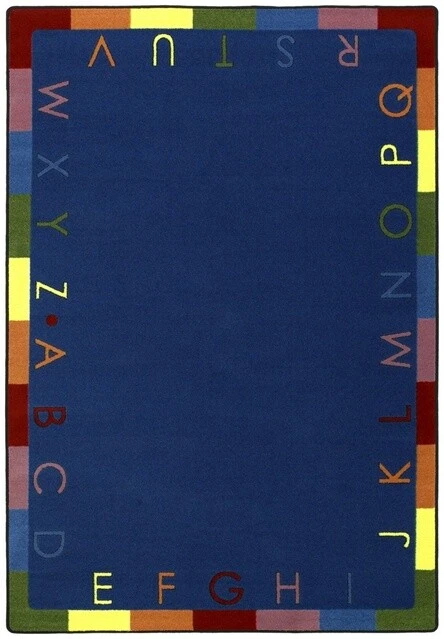 Joy Carpets 1543B-01 Rainbow Alphabet Bold 3 ft.10 in. x 5 ft.4 in.  WearOn Nylo
