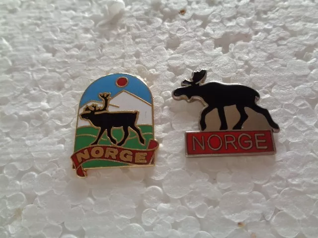 Job lot of 2 Norwegian wildlife Norway related metal lapel pins