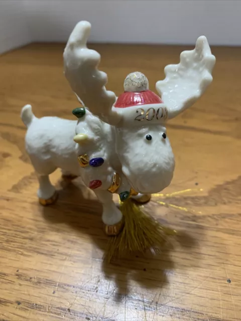 Lenox  Moose 2003 Holiday Moosechief Ornament  - Used- Exc Cond COA