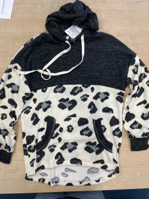 White Birch Hoodie Leopard Size S Keep Me Warm BNWT