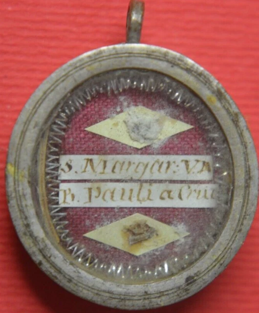 relic RELIQUIA  shrine RELIQUE RELIQUARIO   SAN MARGHERITA V.M.- + PAOLO A CROCE