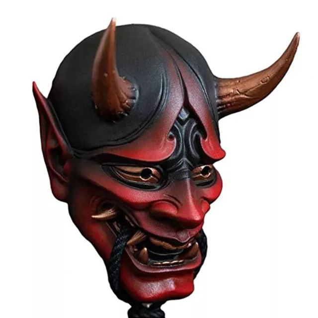 Halloween Japanese Hannya Prajna Devil Noh Kabuki Demon Oni Samurai Mask Latex+