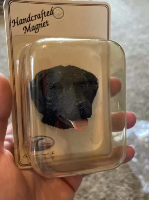 NEW Black Flat coated Retriev Dog Resin quality magnet Conversation Concept Dm91