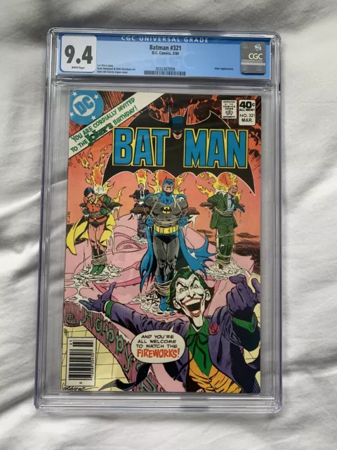 Batman #321 - DC 1980 CGC 9.4 Classic Joker cover White Pages