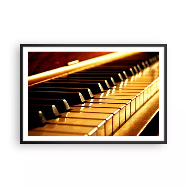 Cuadro Poster de Pared 91x61cm Póster Marco Piano música concierto Wall Art