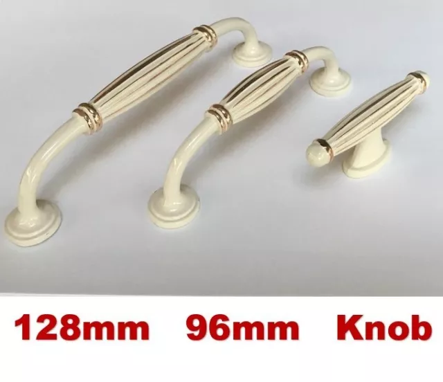 Antique Style Ivory White Door Drawer Kitchen Handle Handles Pulls 96 128mm Knob