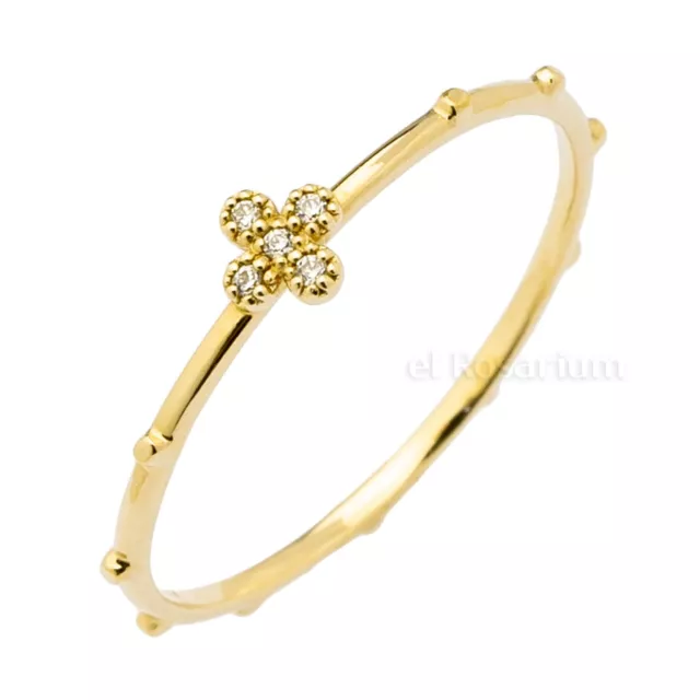 Rosary Ring PR154-69 10K Real Solid Gold Catholic Christian Ring (US 4 ~ 11) Rosary Ring PR154-69 10K Real Solid Gold Catholic Christian Ring (US 4 ~ 11)