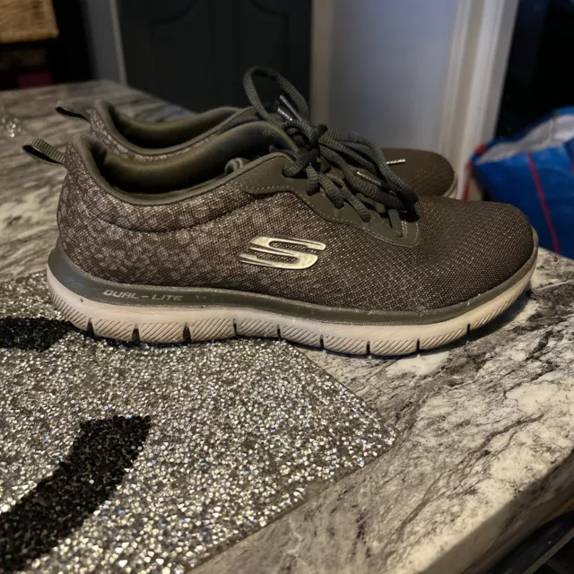LADIES GREY SKECHERS Dual Lite Size 4 Memory Foam Air cooled Used 3.00 PicClick UK