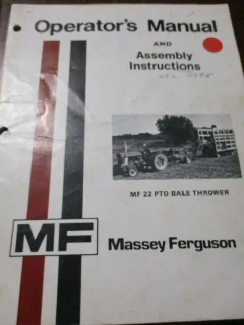 Massey-Ferguson MF 22 PTO Bale Thrower Operator's Manual 1977