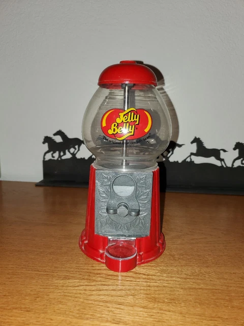 Vintage Jelly Belly Dispenser Coin Operated Metal & Glass Gumball Machine 11”