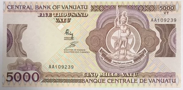 Vanuatu 5000 Vatu ND 1989 P P 4 UNC