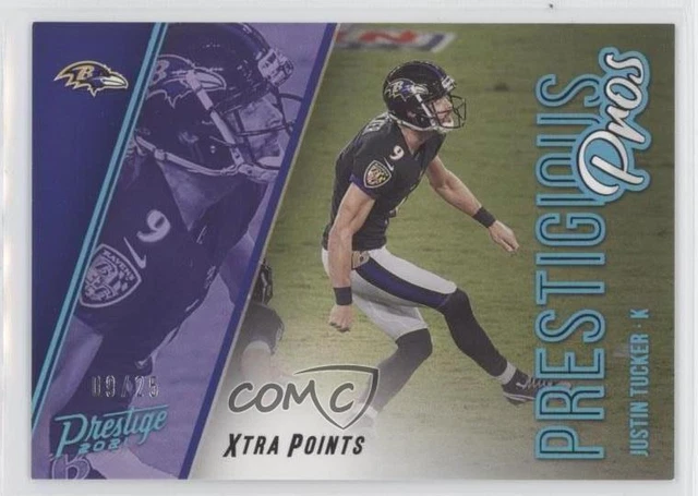 2021 Panini Prestige Prestigious Pros Xtra Points Platinum /25 Justin Tucker