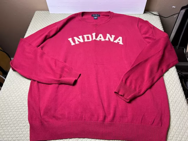 Vintage University of Indiana Vesi Sportswear Sweater Red NCAA Size 2XL