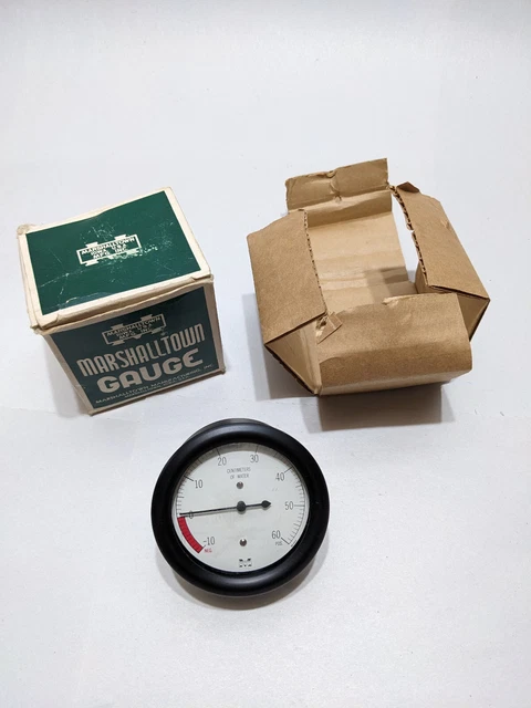 Marshalltown Pressure/Vacuum Gauge  CM of Water  (-10 to +60) H-S 83B-10 X 60