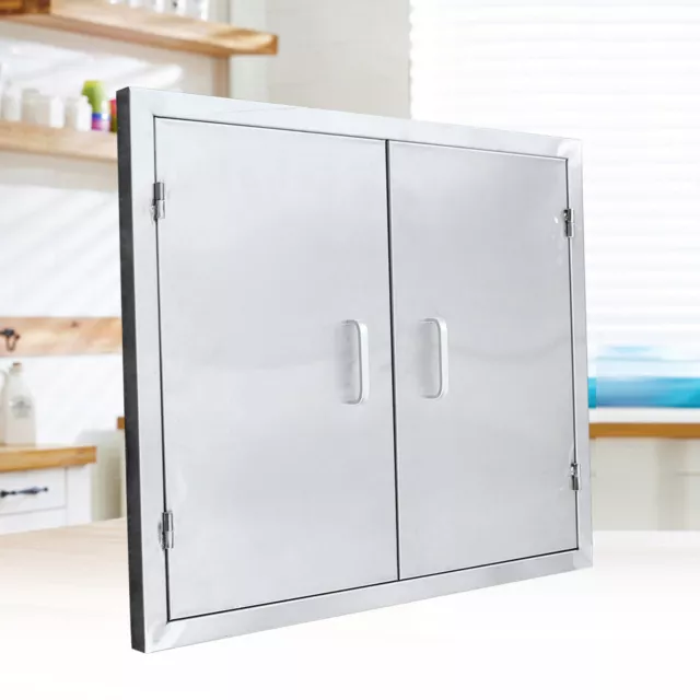 Double Doors Wall Hanging Door Kitchen BBQ Door Outdoor Cabinet Stainless Stell