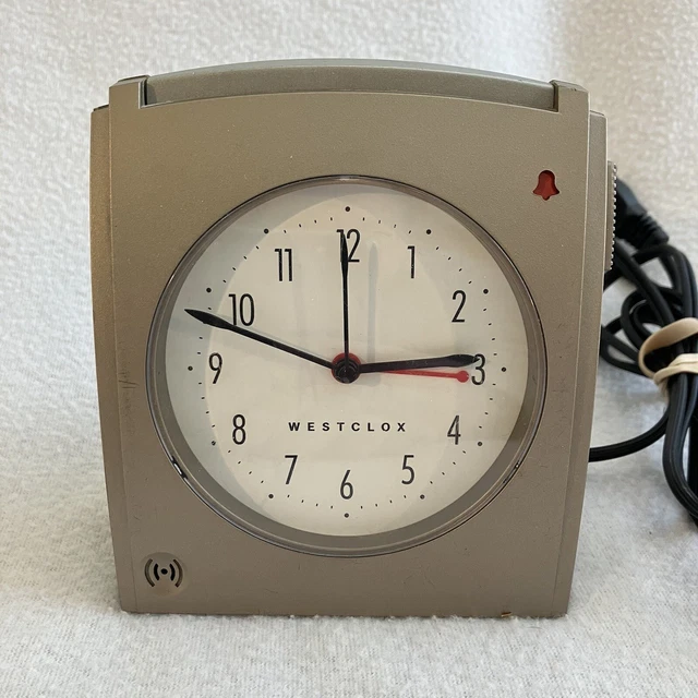 Vintage - Westclox Alarm Clock 5-1/2" Bronze Color Quartz Electric Model 43506