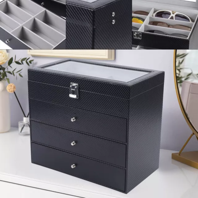 24-Grid Eyeglass Sunglasses Glasses Storage Display Box/ Holder Organizer Case