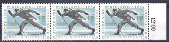 Österreich 1963: postfrisch Mi: AT 1137; Randstk. 3-er Streifen Zähler ANK:1167