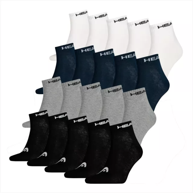 HEAD Unisex Quarter Sportsocken 35-38 39-42 43-46  Männer Damen Baumwolle Socken