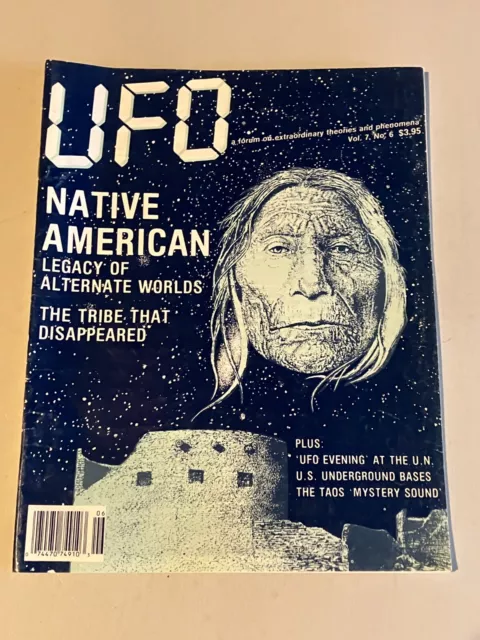 UFO Magazine Vol 7 No 6 1992 Underground Taos Mystery Sound Vtg 1990s