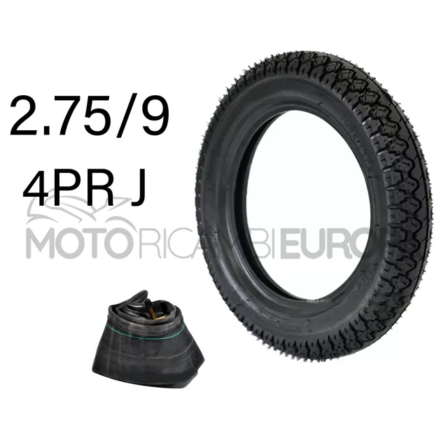 Vespa 50 Rim Stripes And White Band Tires – 2 Open Rims + 2 Rubber Rings, 2.75-9 / 3.00-10