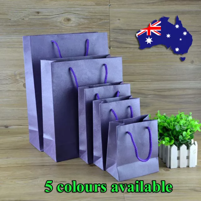 Bulk 1-100pcs Paper Gift Bags Carry Kraft Shopping Bag Party Wedding Favor 2