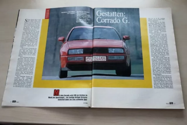 Auto Motor Sport 12999) VW Corrado G60 mit 160PS in einer ersten Vorstellung auf