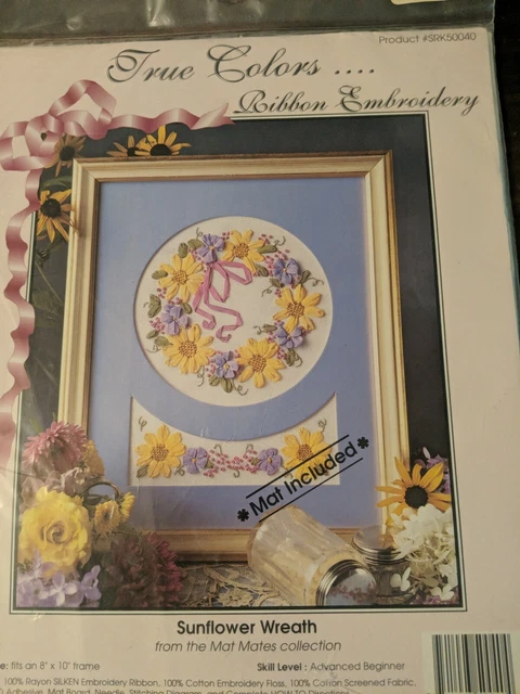 Nuevo Sin Abrir - Kit De Bordado Cinta De Colores Verdaderos - Corona De Girasol