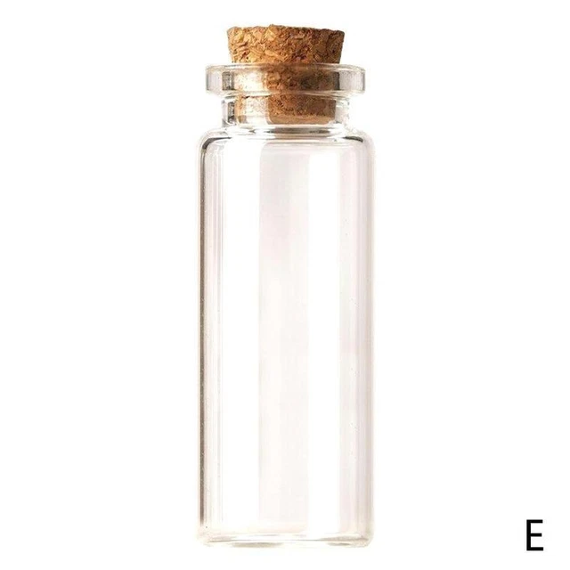 2ml- 12*35*6mm Small Glass Bottles with Cork Stopper Set of 5 Tiny Vials for St