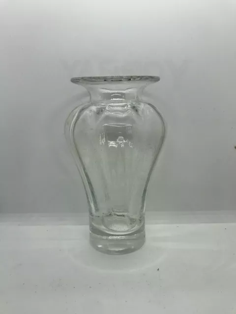 Vase Art Deco Kristallglas geschliffen, dickwandig, Abriss ausgeschliffen 40-er