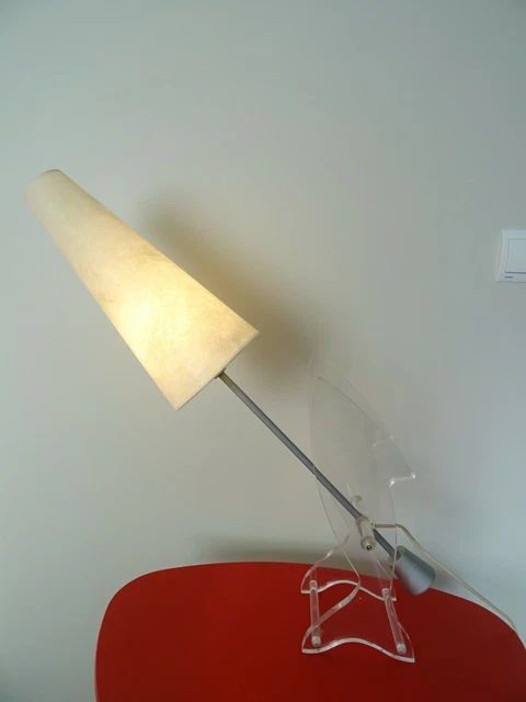 Paire De Lampes De Bureau Italiennes Des Années 1970 Par Romeo Rega En Laiton Chrome Et Verre