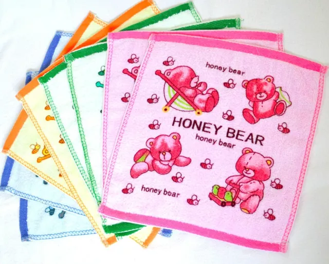 4 oder 8 Stück Waschlappen Waschtuch Seiflappen 25cm x 25cm Baumwolle Teddy Bär