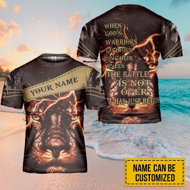 Custom Name When God's Warriors Go Down On Their Knees 3D All Over Printed Shirt