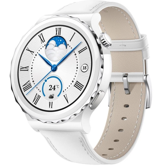 Huawei Watch GT 3 Pro 43mm Cinturino In Pelle Bianco Garanzia Europa