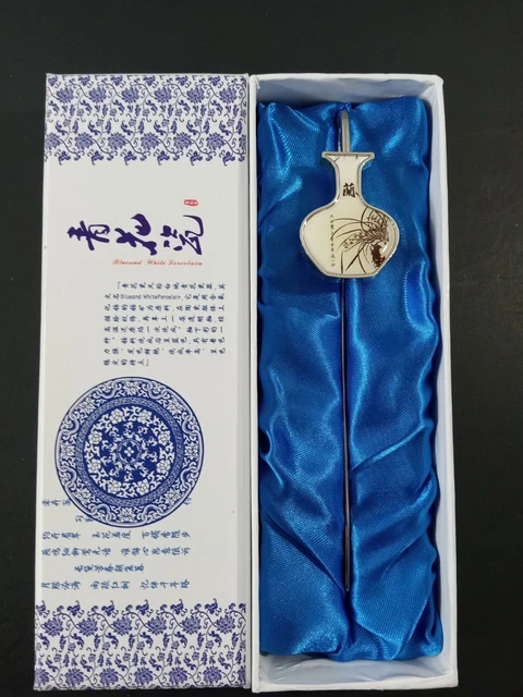 Porcelain/Metal Vase Bookmarker Japanese Chinese Asian Design