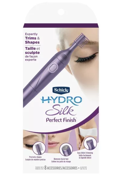 Schick Hydro Silk Perfect Finish Trimmer 8-in-1 Grooming Kit for Women & battery