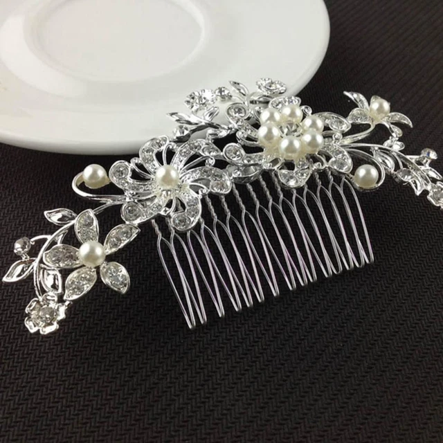 Clip pettine per capelli fiori matrimonio sposa diamante donna. U4T7