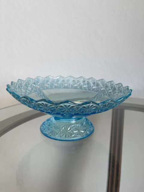 EAPG early 1900s McKee ‘Plutec’ Clear Glass Pedestal Serving Bowl - Great Cond.