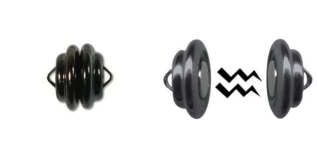1 single set Gun Metal BLACK MAGNETIC CLASPS Mag-Lok ~ Super Strong  11mm x 11mm