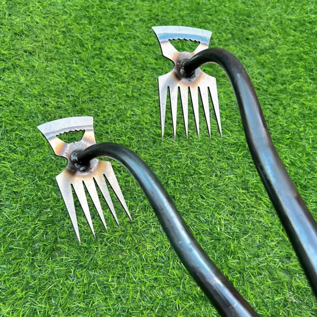 Multi-Purpose Garden Tool Carbon Steel Hand Weeder Rake for Easy Weed-Removal