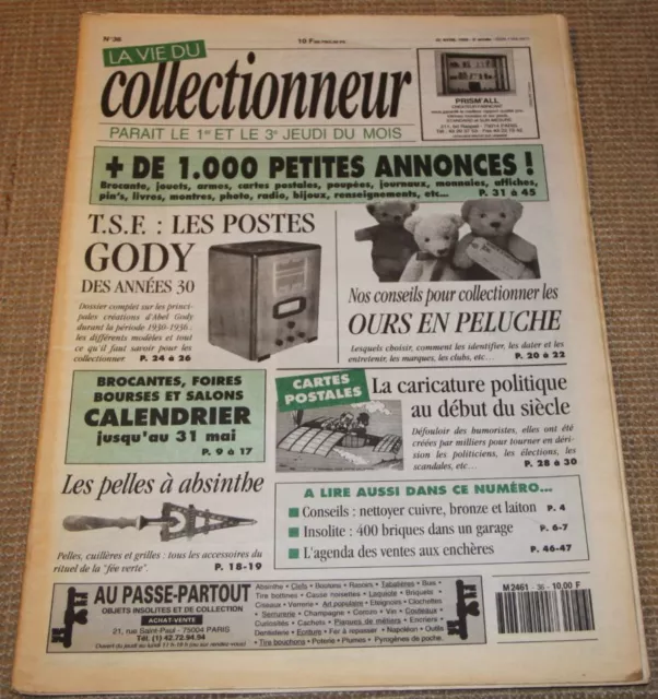 Vie du Collectionneur 36 TSF Postes Gody Ours peluche Teddy bears Pelle Absinthe