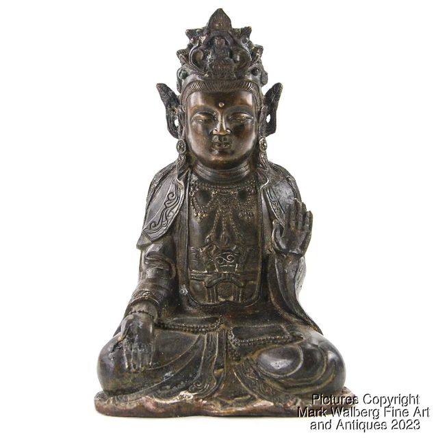Chinese Bronze Figure of Seated Bodhisattva, Hand Chased, 18/19th Century